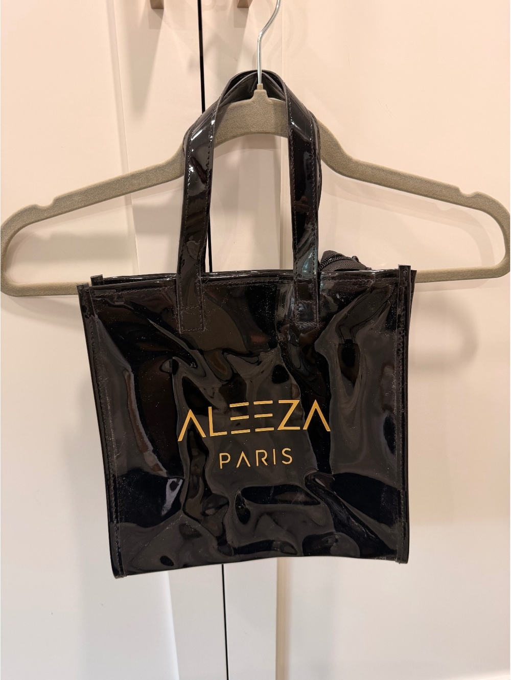 Aleeza Paris Small patent black tote